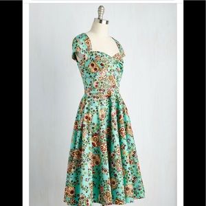 Dia de los muertos celebration dress in Aqua 2x